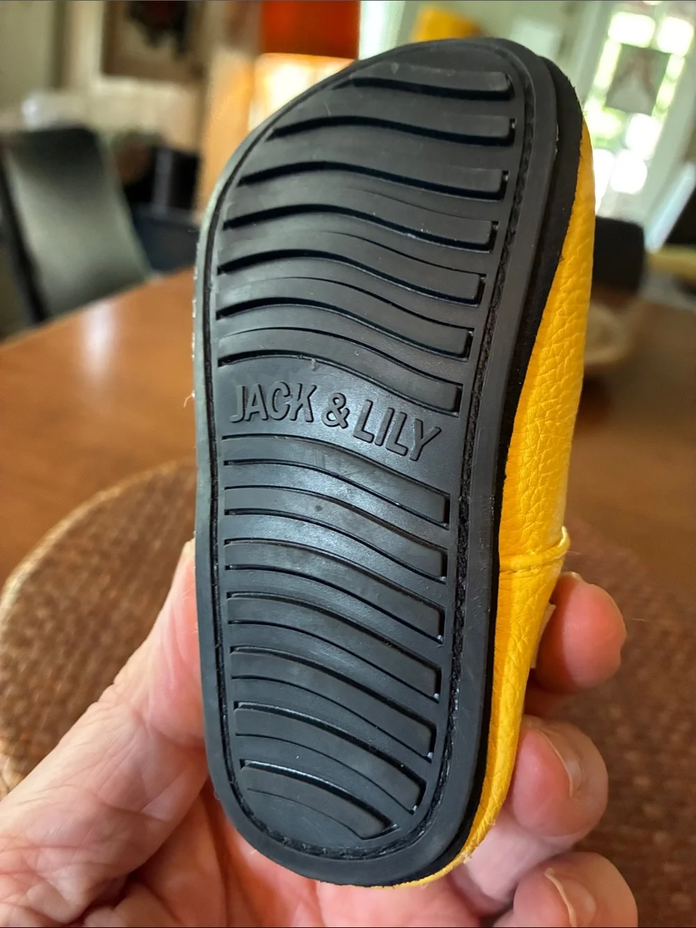 Jack & Lily yellow leather infant Mary Jane shoes SZ 0-6 Mths